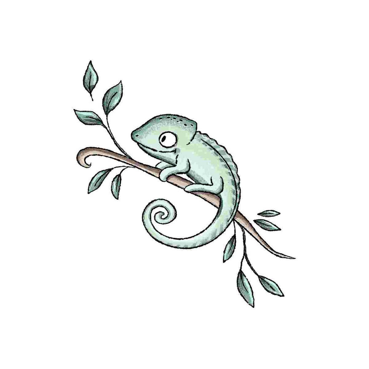 Bügelbild | Chamäleon #2 | Katzengold Designs
