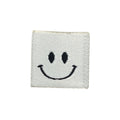 4 Stück Weblabel | Smiley | weiß