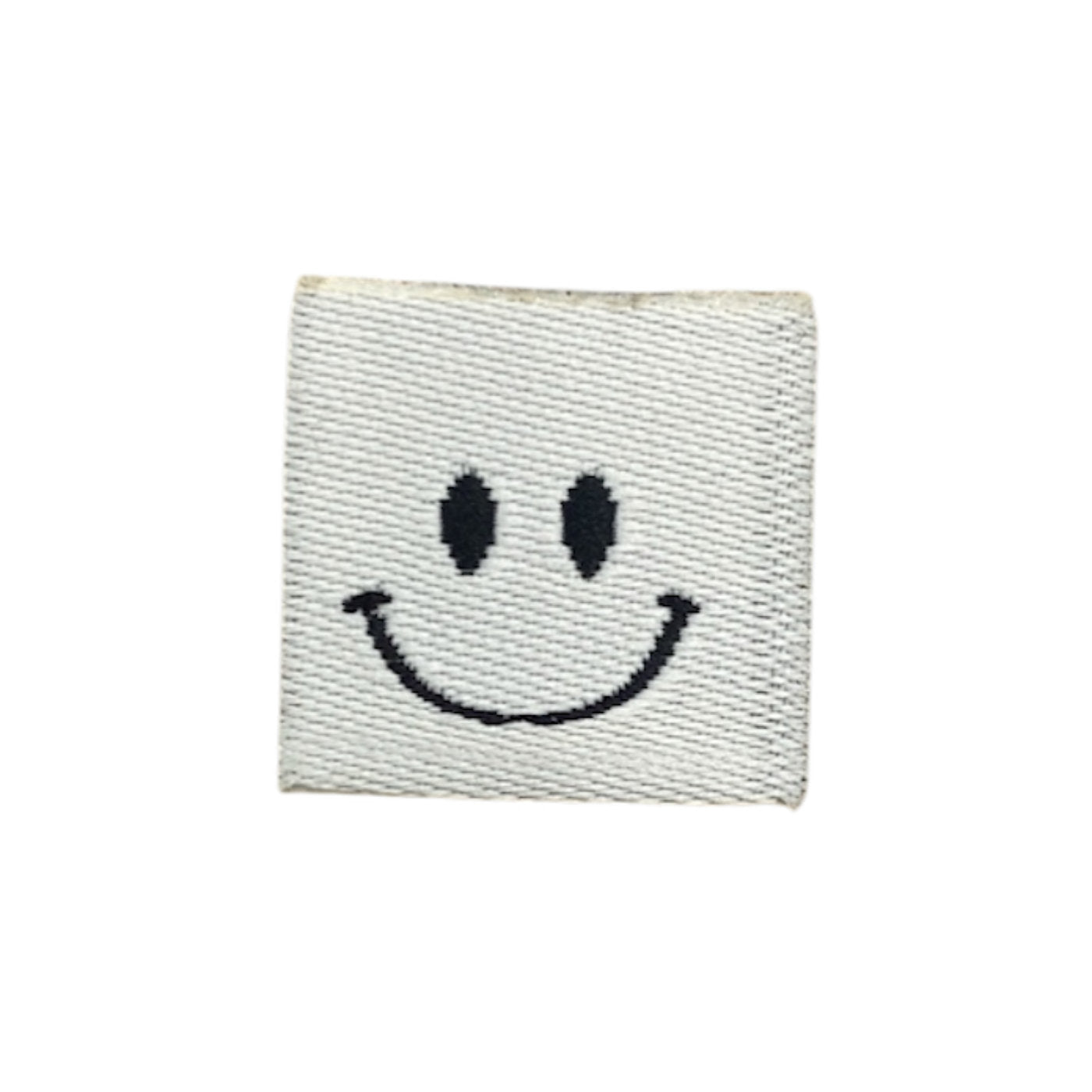 4 Stück Weblabel | Smiley | weiß