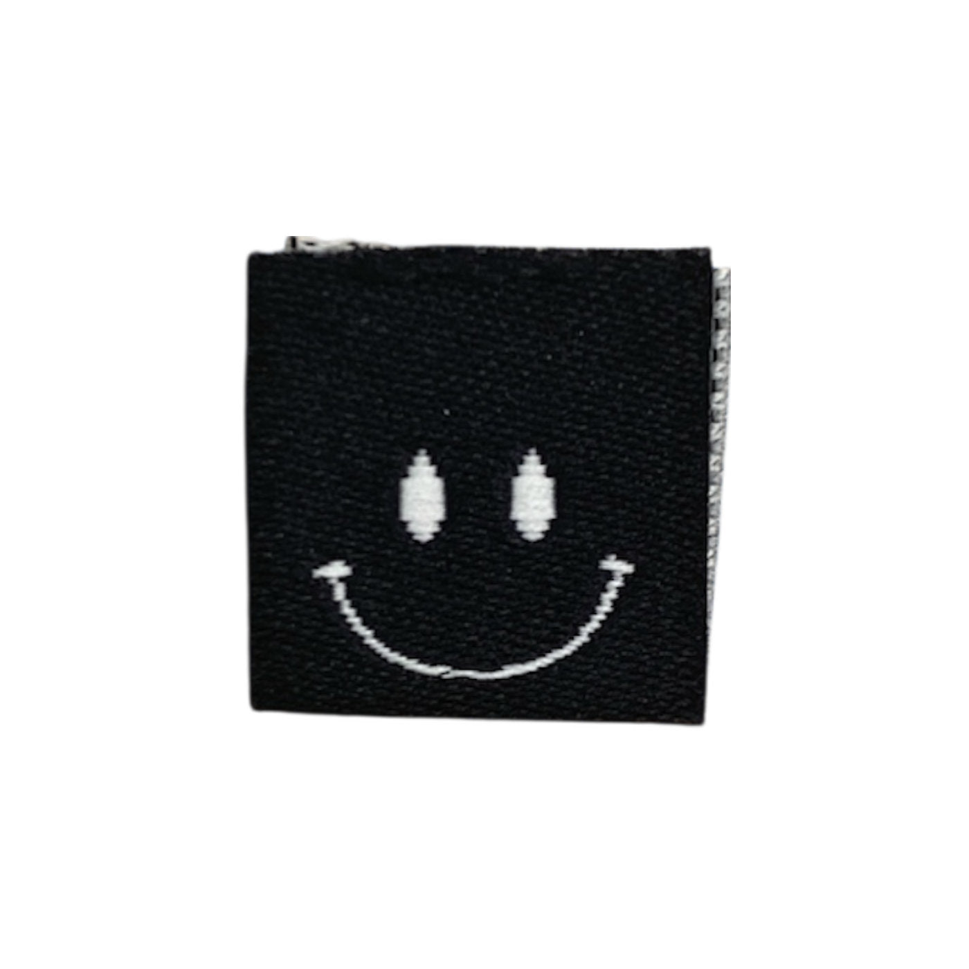 4 Stück Weblabel | Smiley | schwarz