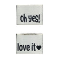 Weblabel | oh yes/love it | weiß