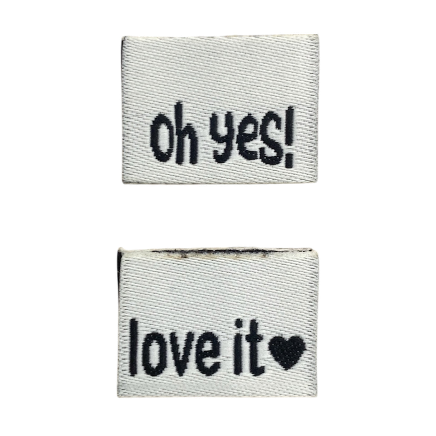 Weblabel | oh yes/love it | weiß