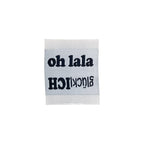 Weblabel | oh lala/glücklich | weiß