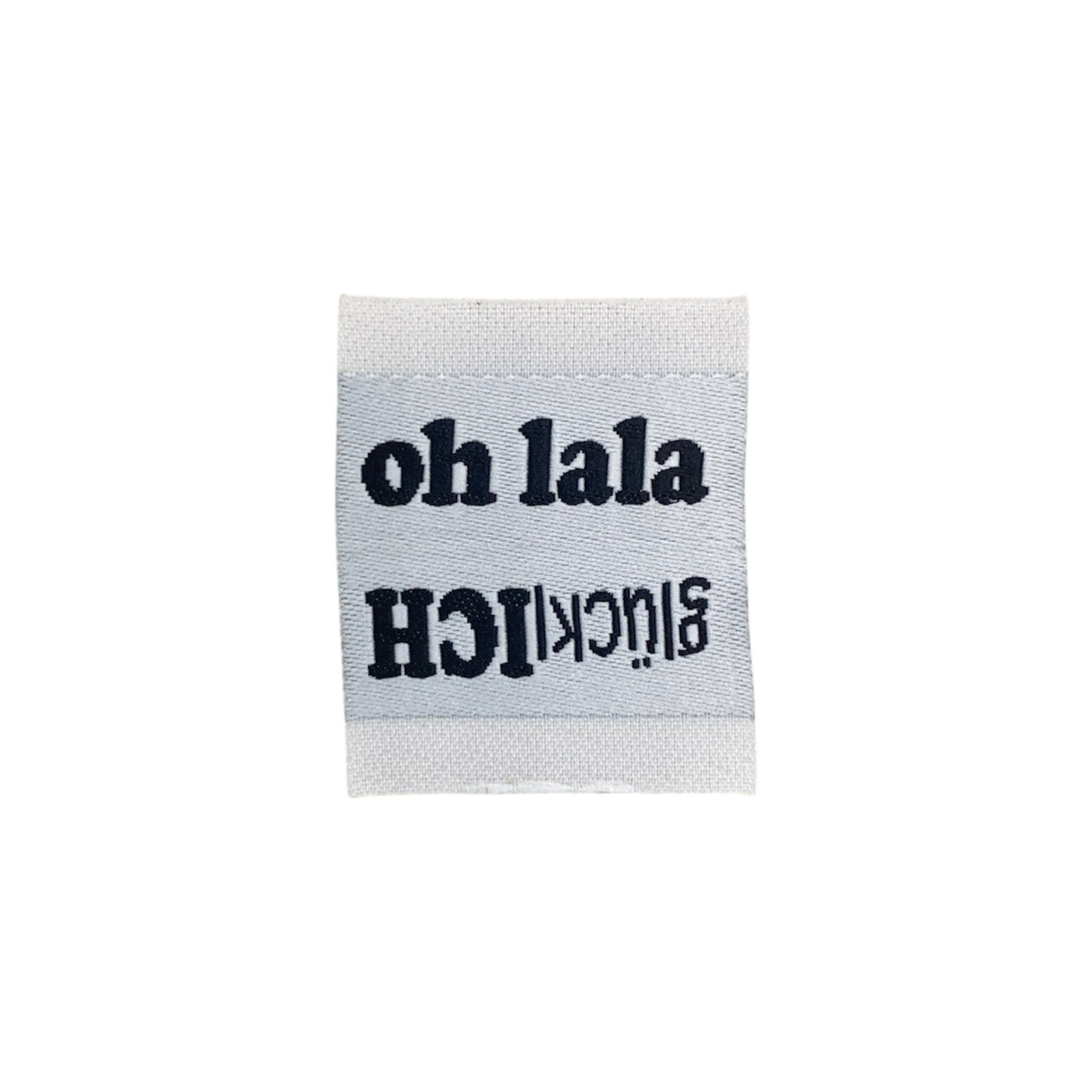 Weblabel | oh lala/glücklich | weiß