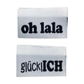 Weblabel | oh lala/glücklich | weiß
