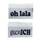 Weblabel | oh lala/glücklich | weiß