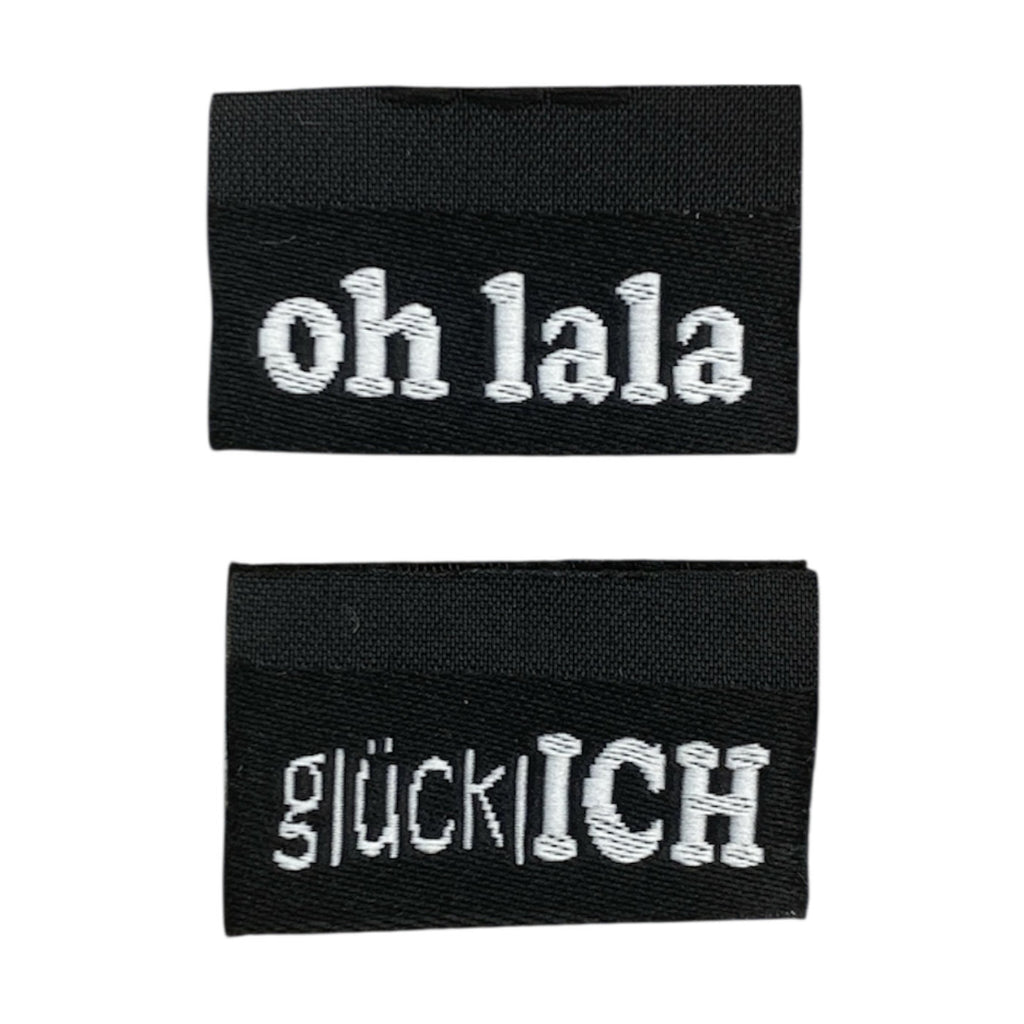 Weblabel | oh lala/glücklich | schwarz