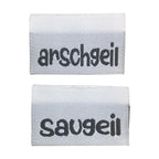 Weblabel | saugeil/arschgeil | weiß