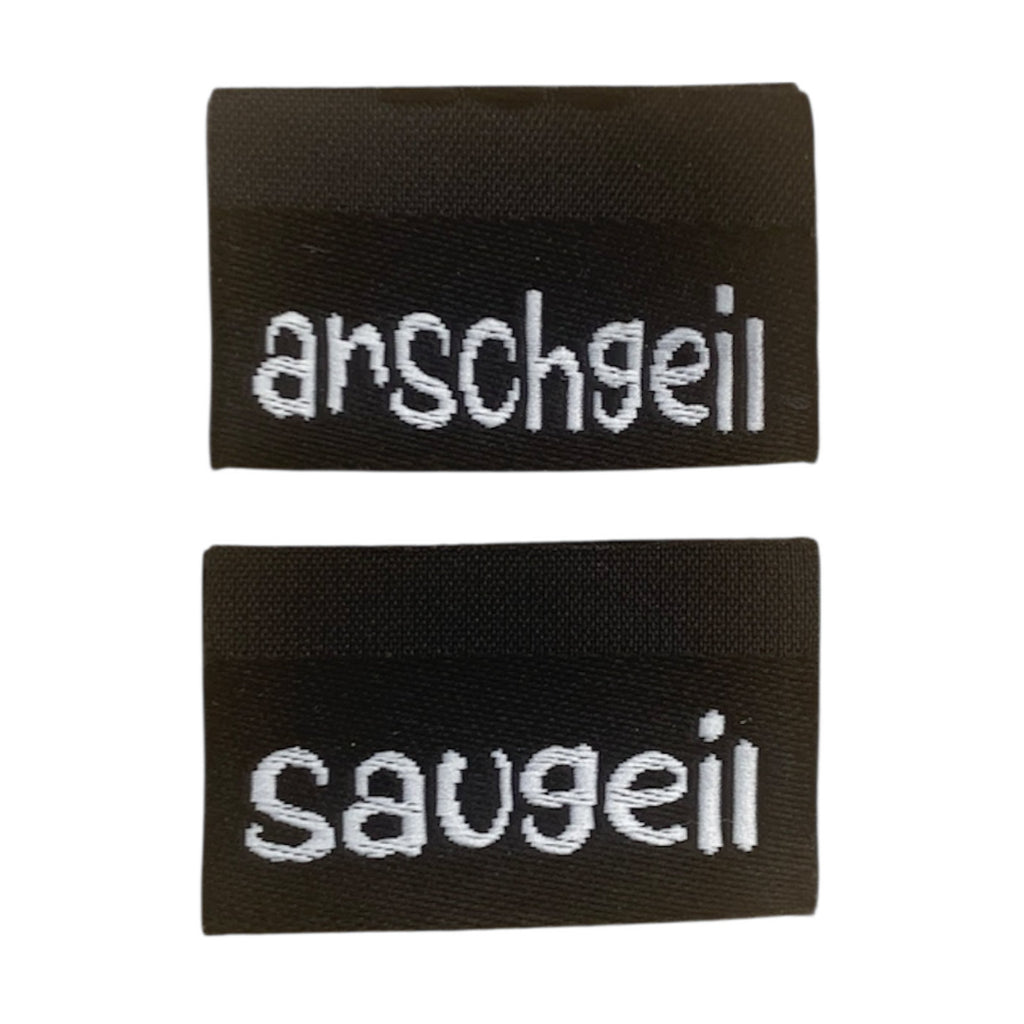 Weblabel | saugeil/arschgeil | schwarz