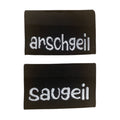 Weblabel | saugeil/arschgeil | schwarz