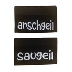 Weblabel | saugeil/arschgeil | schwarz