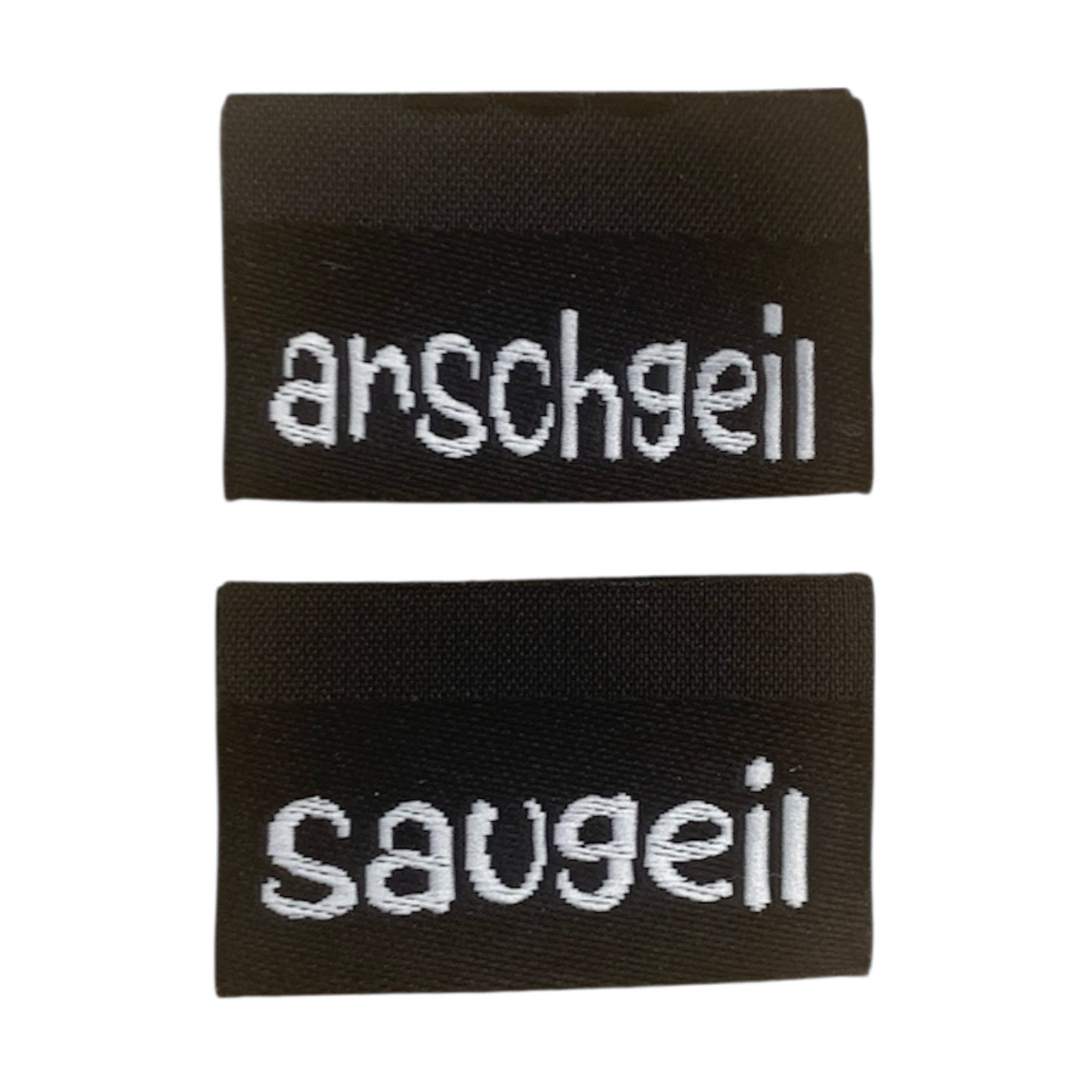 Weblabel | saugeil/arschgeil | schwarz