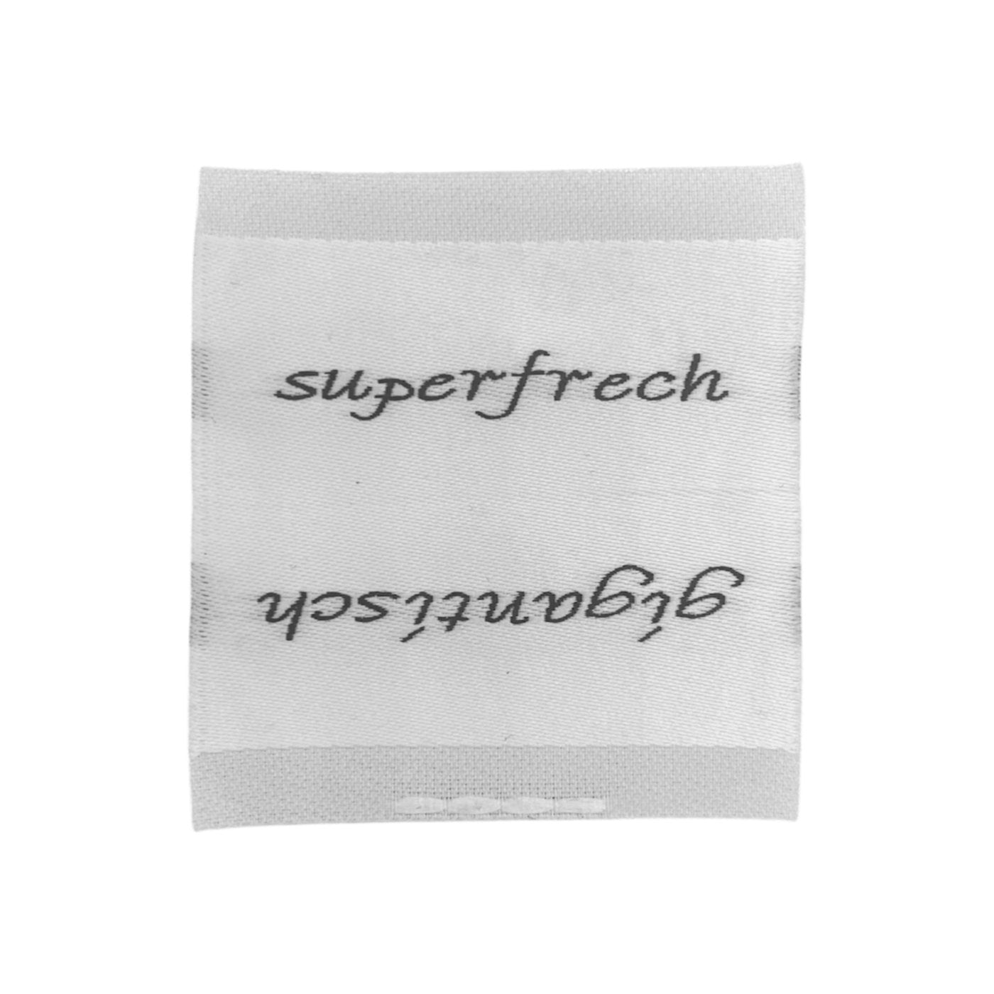 Weblabel | gigantisch/superfrech | weiß