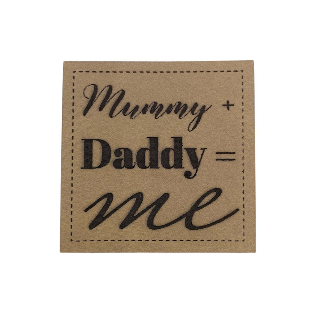 Label | 4x4 cm | Mummy + Daddy = me | 30 Farben