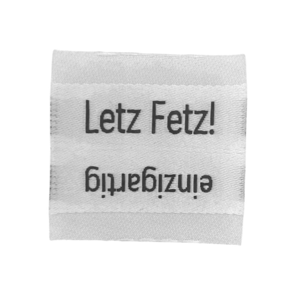 Weblabel | Letz Fetz/einzigartig | weiß
