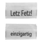 Weblabel | Letz Fetz/einzigartig | weiß