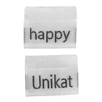 Weblabel | Unikat/happy | weiß