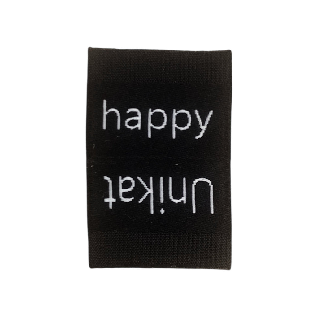 Weblabel | Unikat/happy | schwarz