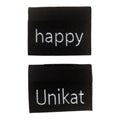 Weblabel | Unikat/happy | schwarz