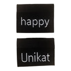 Weblabel | Unikat/happy | schwarz