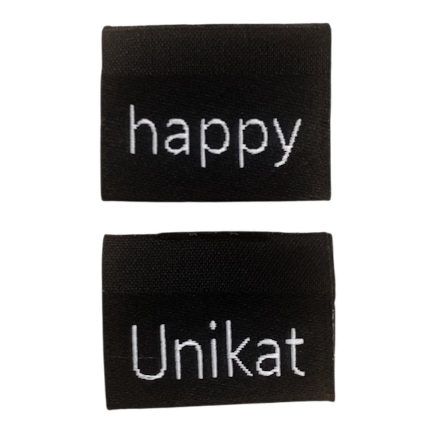 Weblabel | Unikat/happy | schwarz