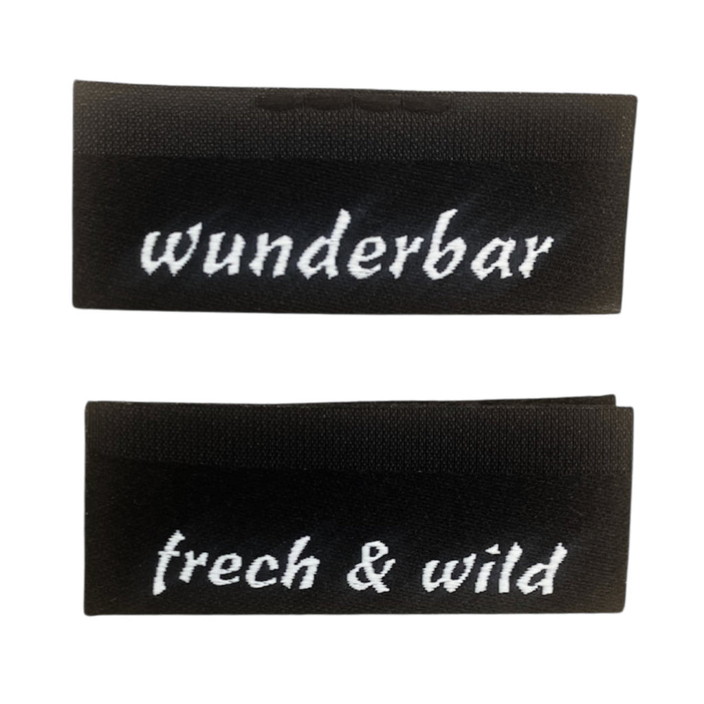 Weblabel | frech & wild/wunderbar | schwarz