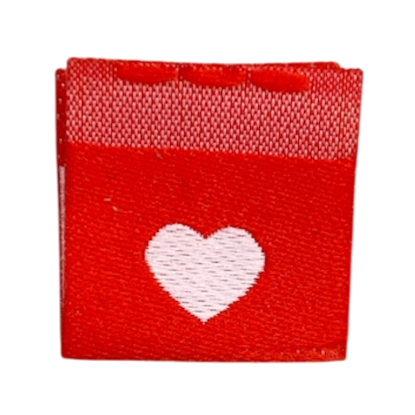 4 Stück Weblabel | Herz | rot