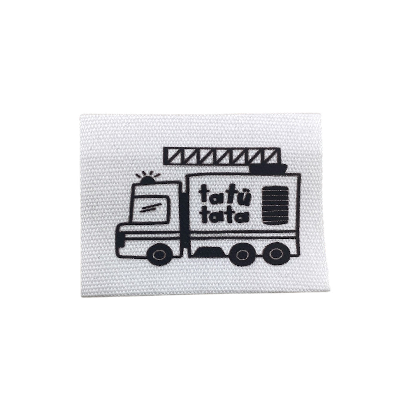 Baumwolllabel | Feuerwehr | weiß