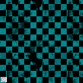 Rest 0,2m Bündchenstoff | Karogrunge petrol
