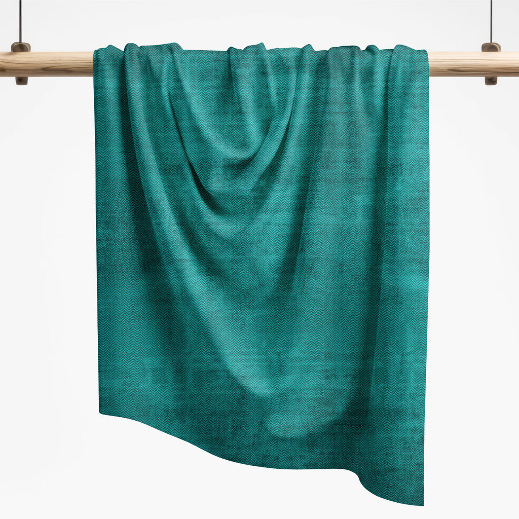 Rest 1,0m Fischgrät Washed Denim Petrolmint | French Terry