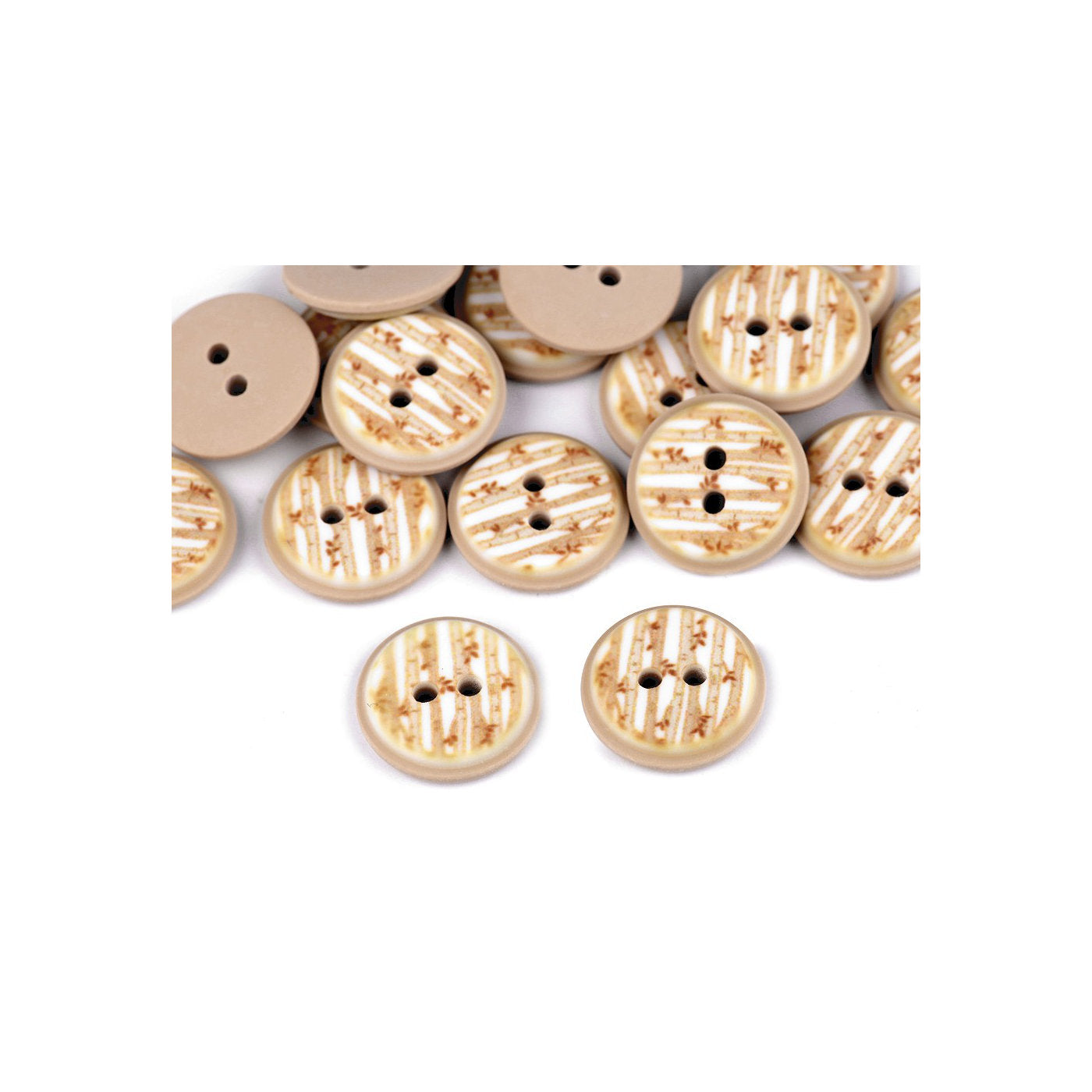 Kinderknopf | 15,4 mm | Hellbeige gestreift