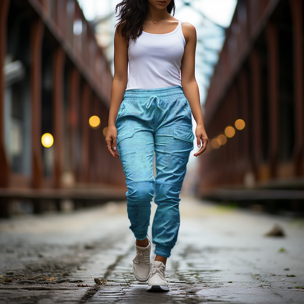 washed Denim blau | French Terry