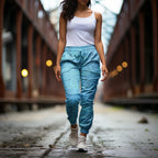 washed Denim blau | French Terry